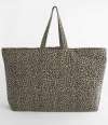 W336 Westford Mill Leopard Print Canvas Oversized Tote Bag Vintage Leopard Print colour image